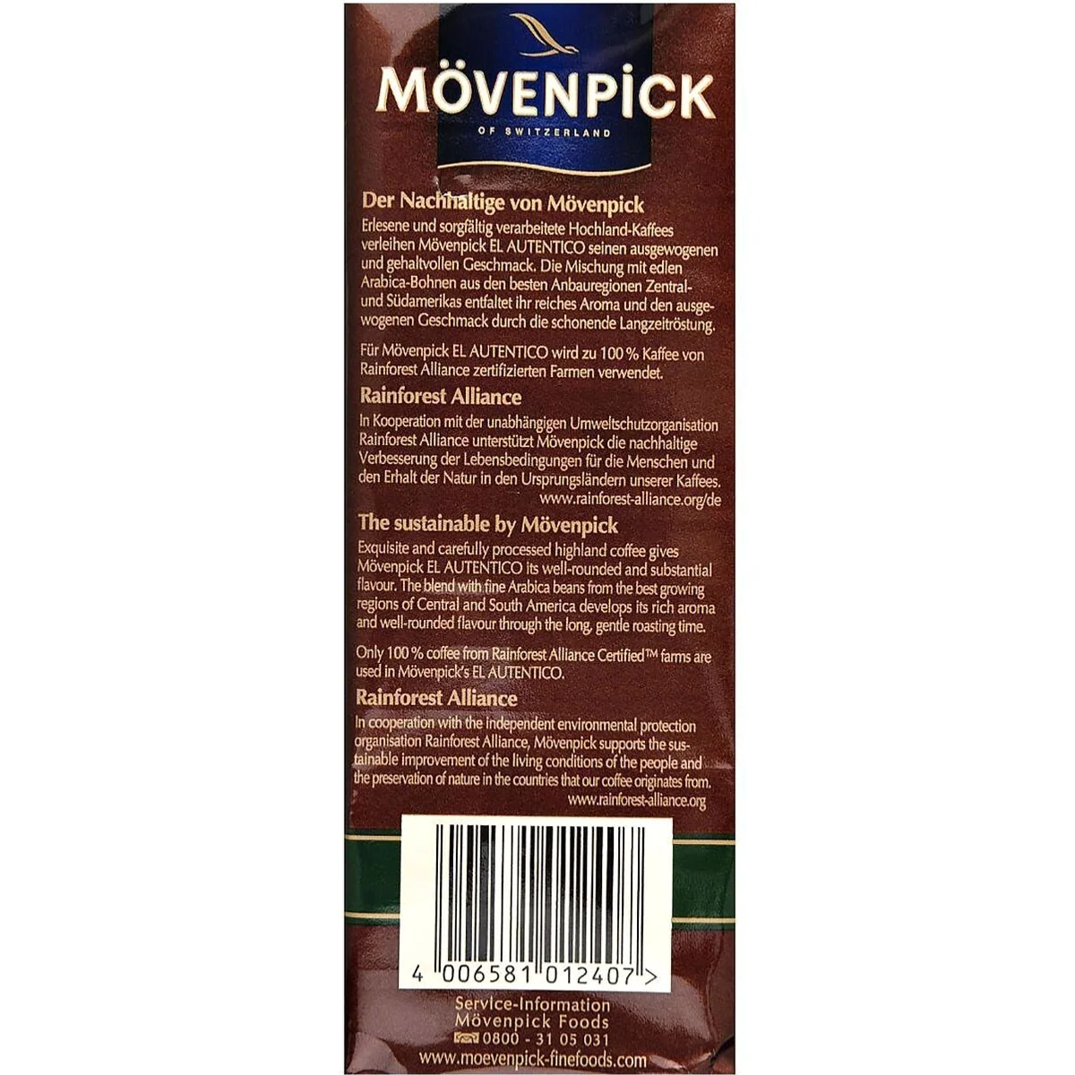 Mövenpick Auténtico Kaffee, aromatisch und ausgewogen, 500 g 3