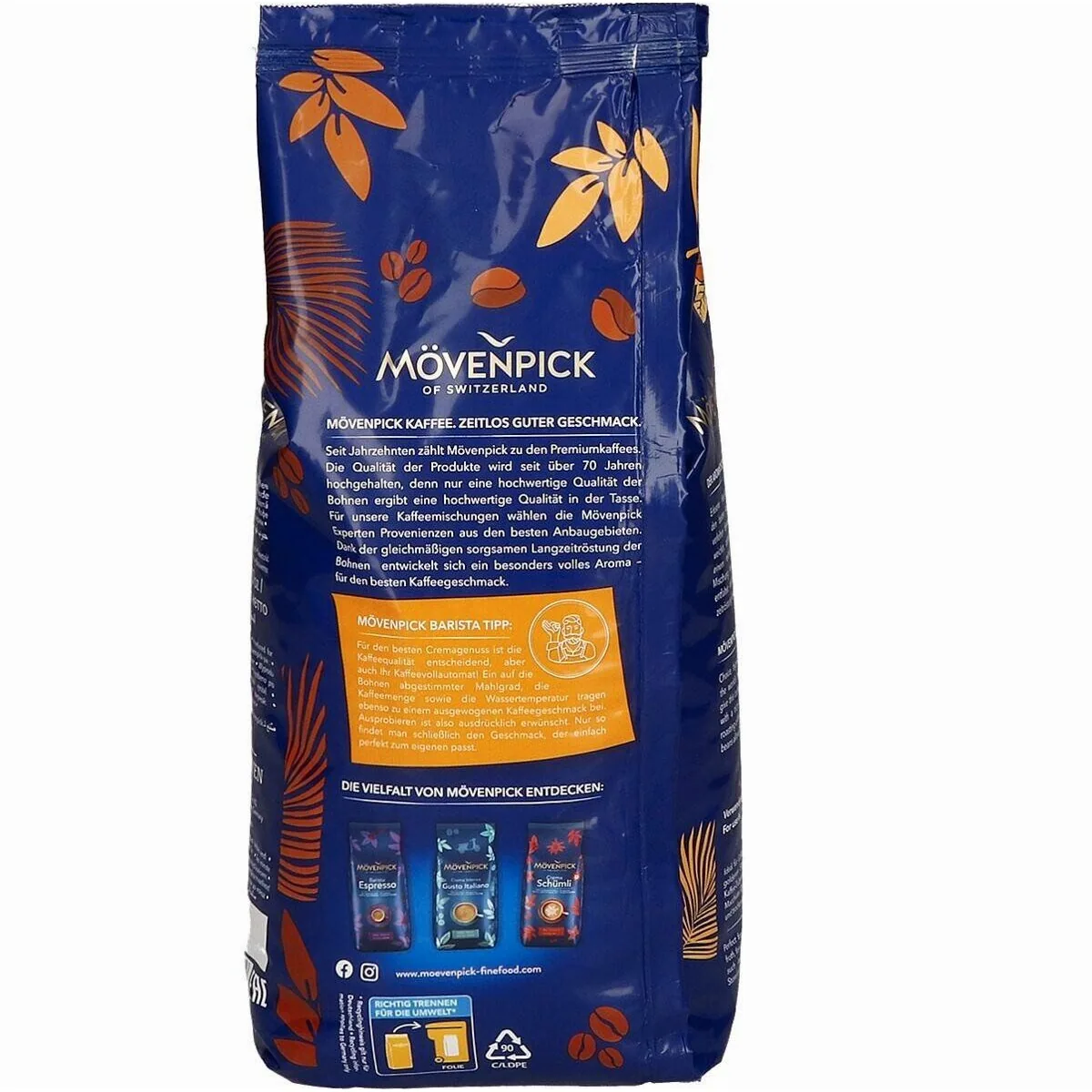 Mövenpick Caffè Crema, 1000 g, ganze Bohnen, intensive Aromen, samtweiche Crema 3