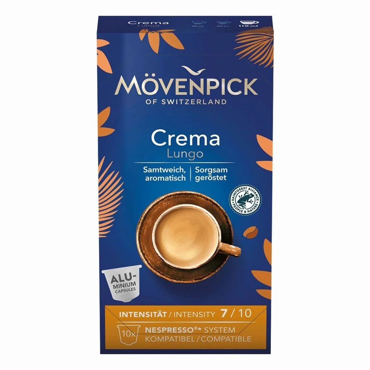 Mövenpick Crema Lungo, samtweicher Genuss in Kapseln — 10 Stück