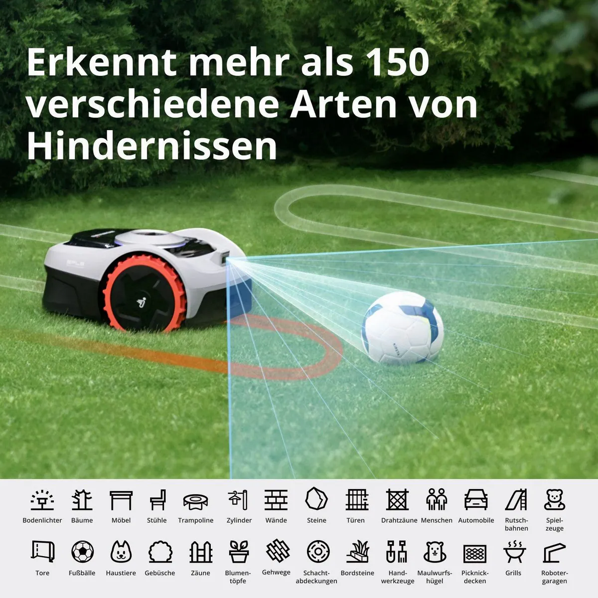 NAVIMOW i105E Rasenmähroboter, kabellose Installation, KI-gesteuerte Kartierung, bis 600 m² 2