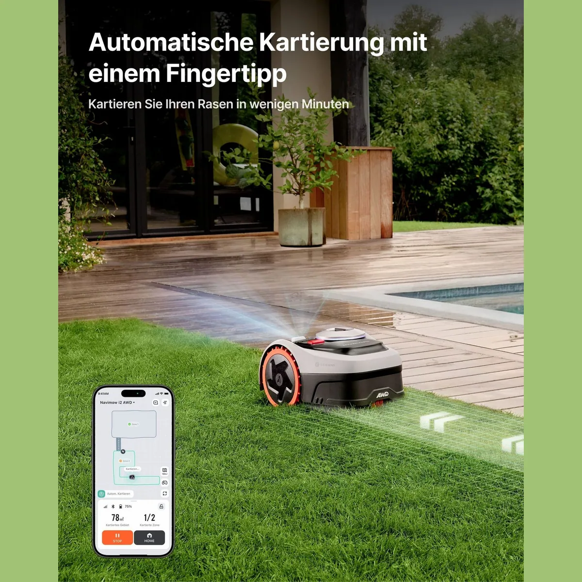 NAVIMOW i205 AWD Mähroboter, Allradantrieb, automatisches Kartieren, bis 500 m² 3