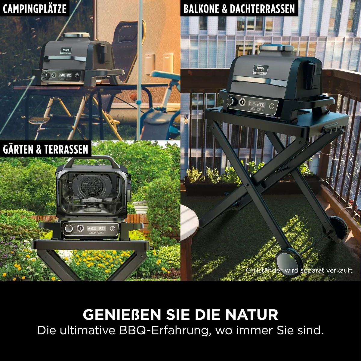 NINJA Woodfire OG701EU Tischgrill, 2400 W, vielseitig und wetterbeständig 3