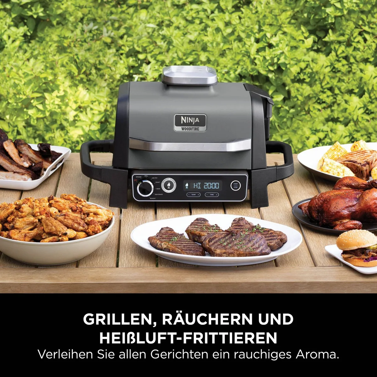NINJA Woodfire OG701EU Tischgrill, 2400 W, vielseitig und wetterbeständig 4