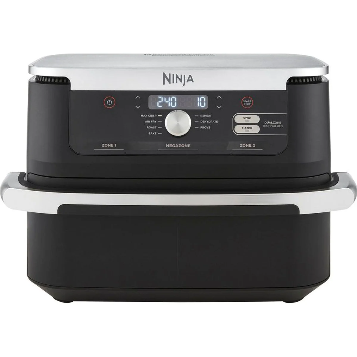NINJA Heißluftfritteuse AF500EU, 2470 W, Dual Zone Technologie, 10,4 L Volumen, 7 Zubereitungsfunktionen