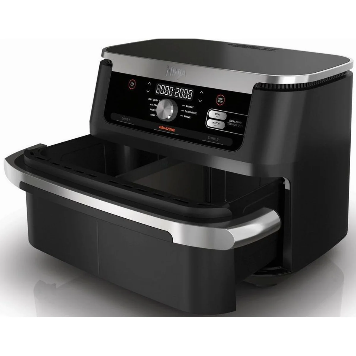 NINJA Heißluftfritteuse AF500EU, 2470 W, Dual Zone Technologie, 10,4 L Volumen, 7 Zubereitungsfunktionen 2