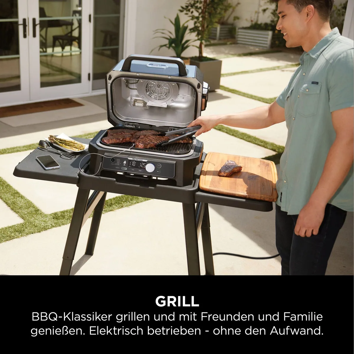 NINJA Woodfire Pro Connect XL, 1700 W, elektrischer Tischgrill & Smoker mit App-Steuerung 5