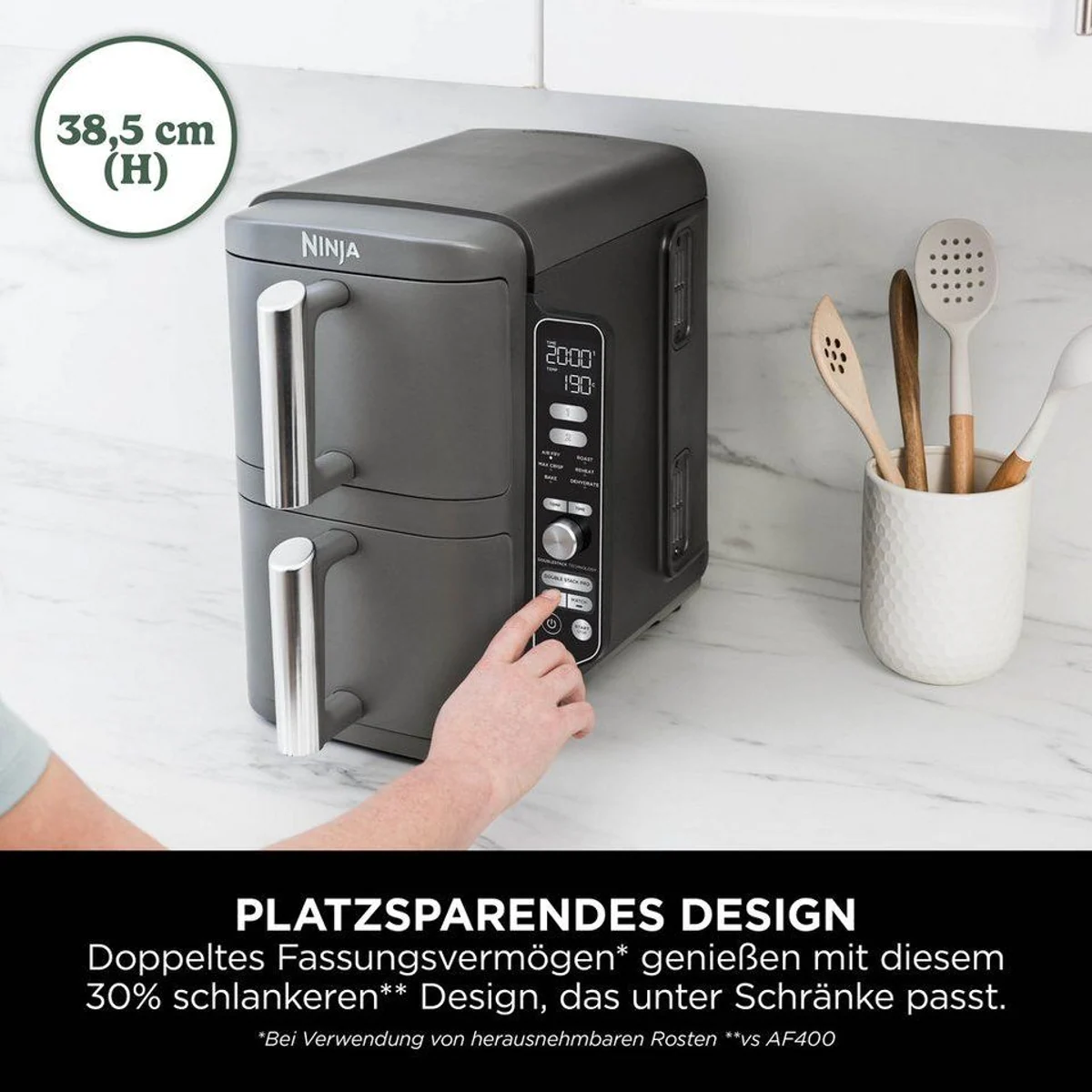 NINJA Heißluftfritteuse SL400EU Double Stack XL, doppelte Kapazität, 6 Garfunktionen 3