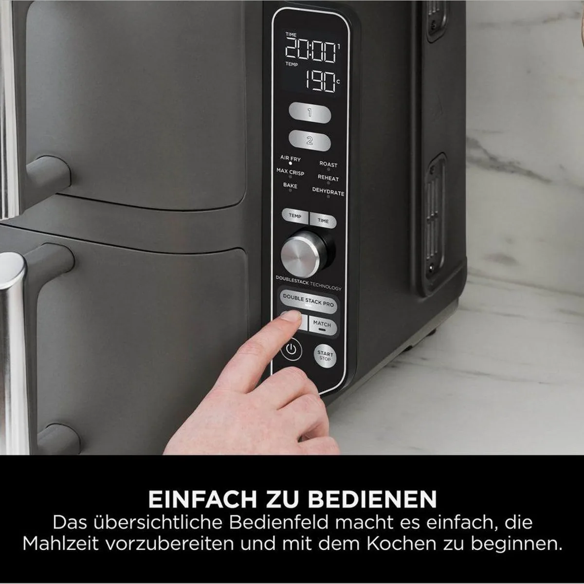 NINJA Heißluftfritteuse SL400EU Double Stack XL, doppelte Kapazität, 6 Garfunktionen 4