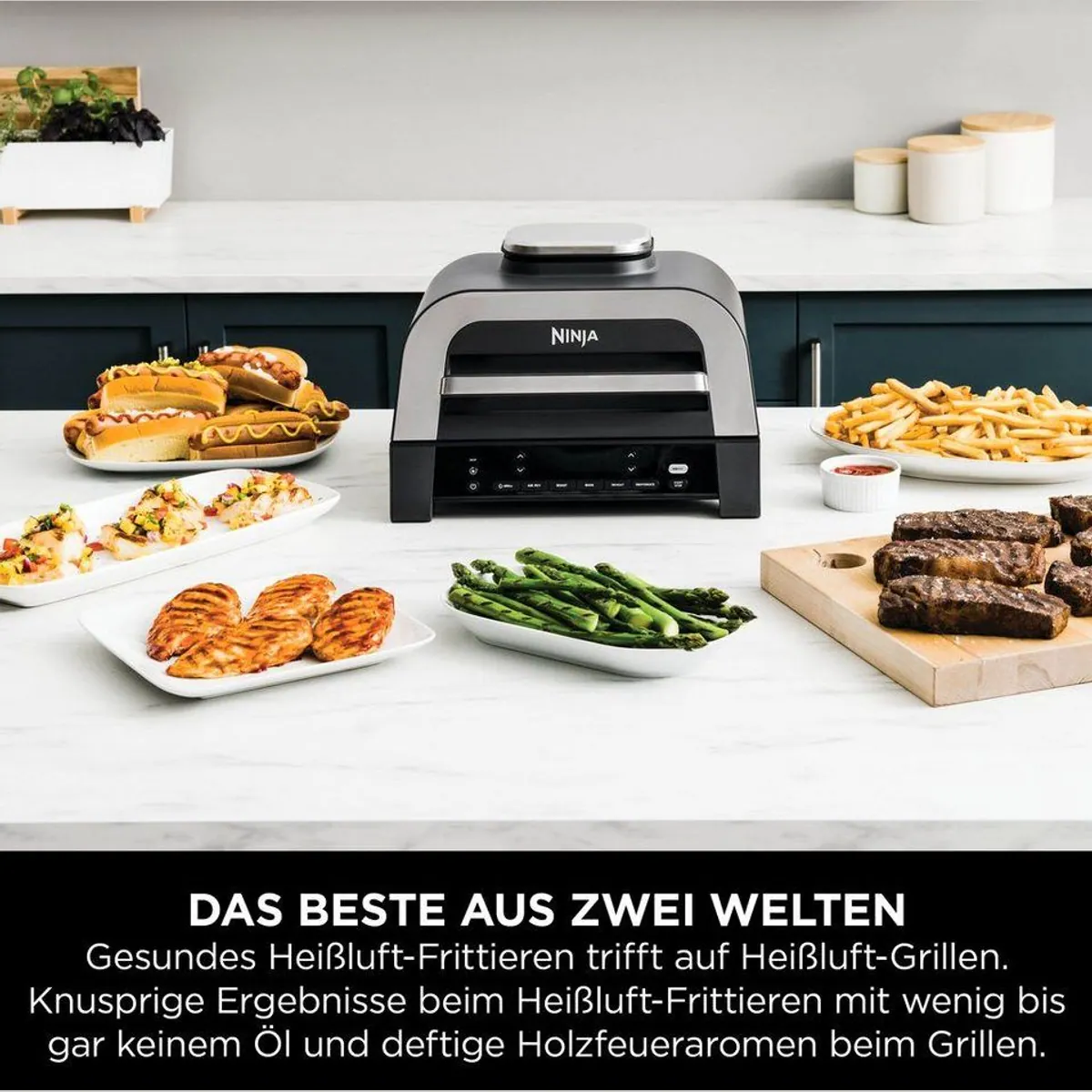 NINJA Tischgrill DG551EU, 1760 W, 6-in-1 Grill- und Frittiergerät 2