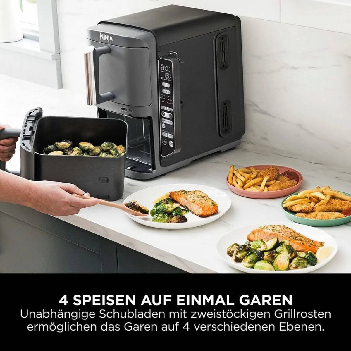 NINJA Double Stack XL Heißluftfritteuse, 2470 W, 2x 4.75 L, 6 Programme 5