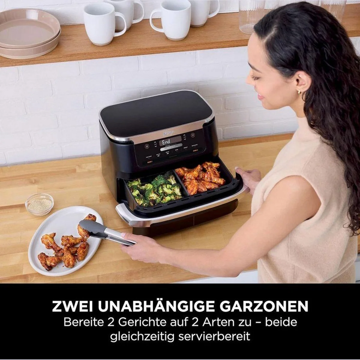 NINJA Fritteuse AF550EU, Dual Zone Technologie, 6 Kochfunktionen, 6,6 Liter Volumen 2