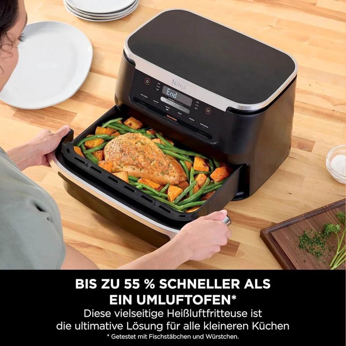NINJA Fritteuse AF550EU, Dual Zone Technologie, 6 Kochfunktionen, 6,6 Liter Volumen 4