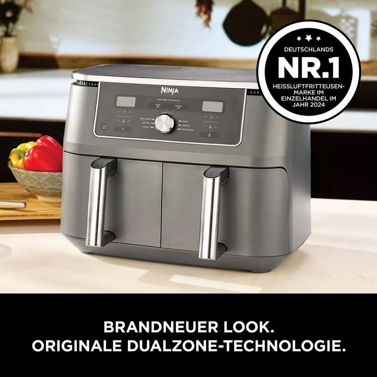 NINJA MAX Heißluftfritteuse DZ400EU, 6-in-1, 9.5L, 2470 W 2