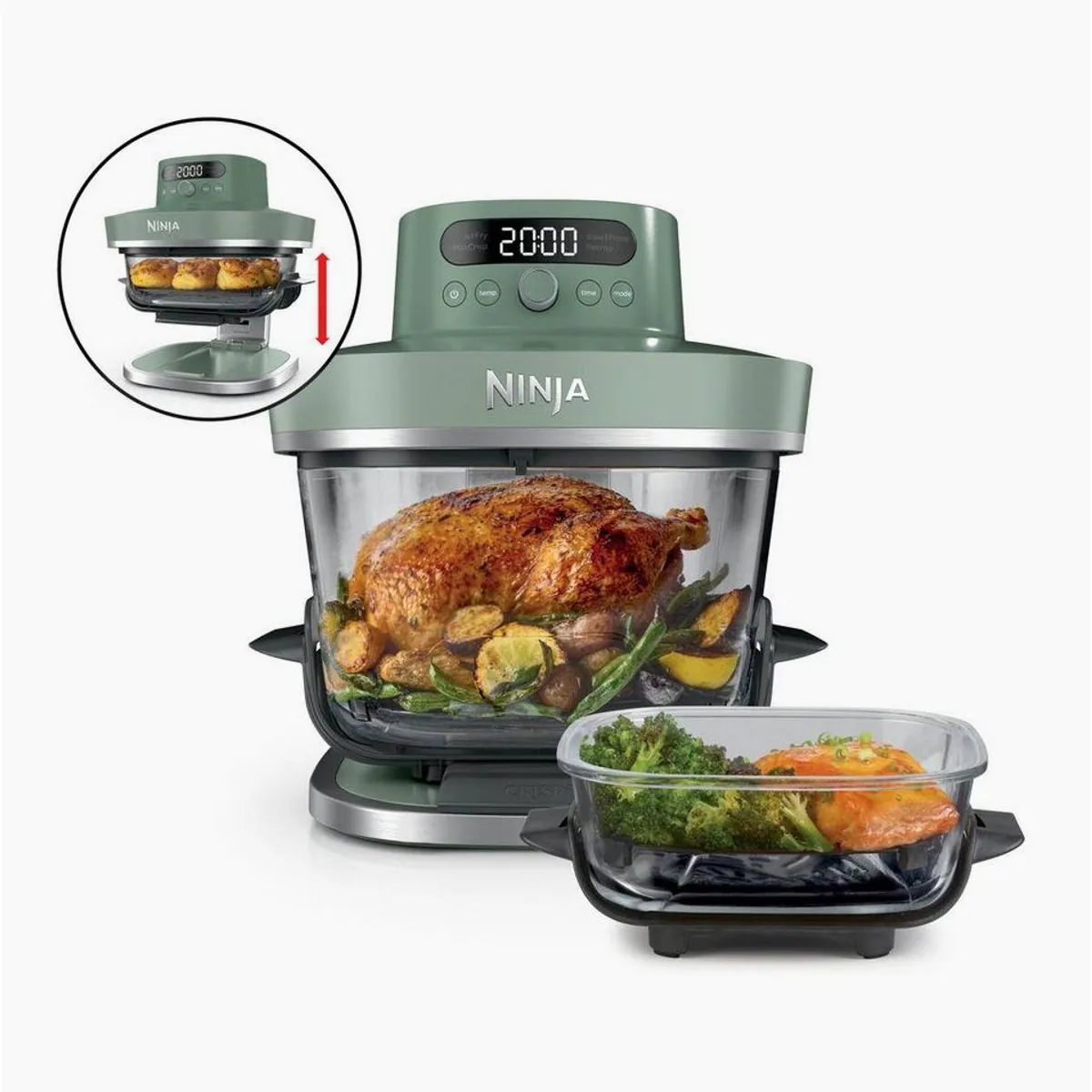NINJA CRISPi PRO XL Heißluftfritteuse, 5,7 l Kapazität, gesundes Kochen, vielseitige Zubereitung