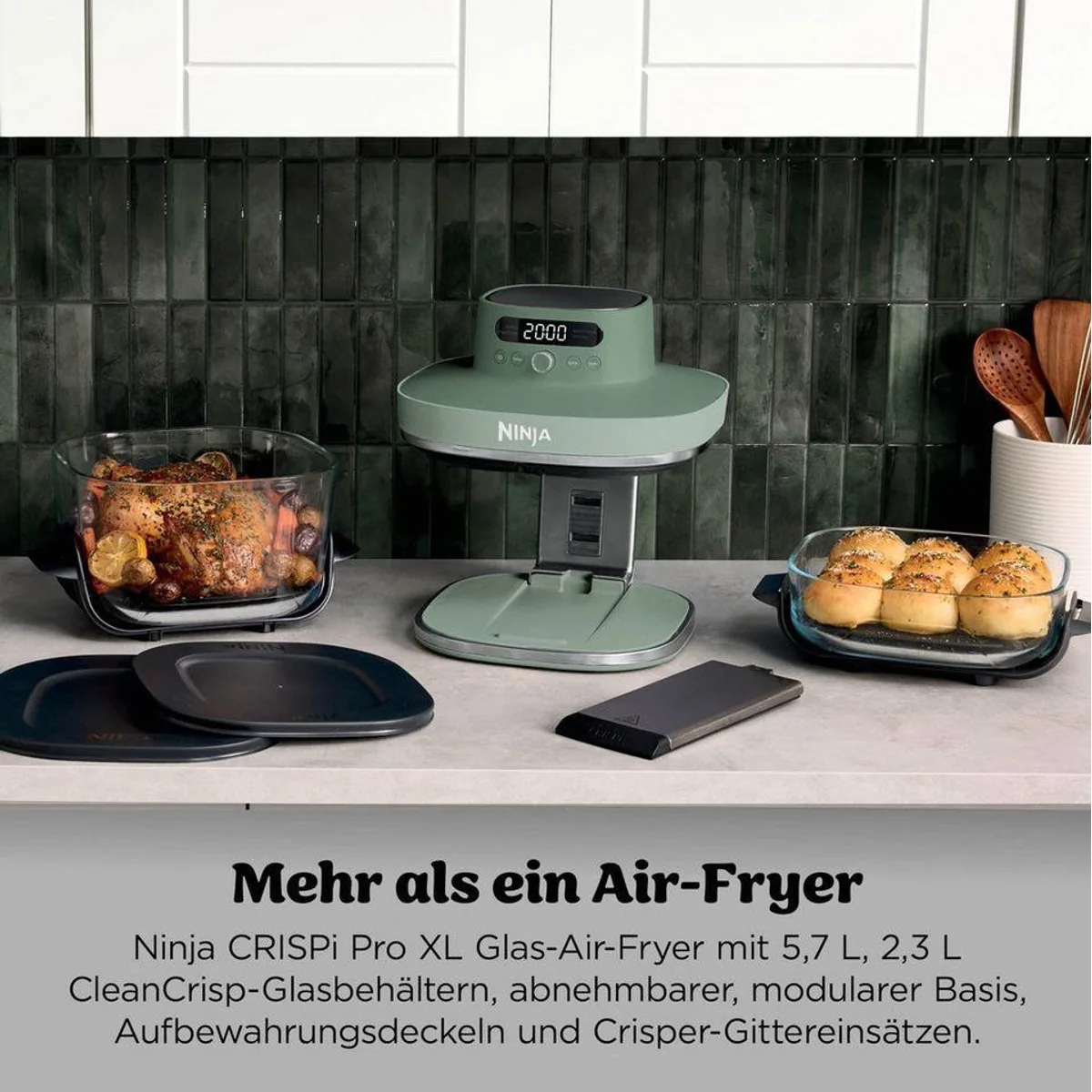 NINJA CRISPi PRO XL Heißluftfritteuse, 5,7 l Kapazität, gesundes Kochen, vielseitige Zubereitung 4