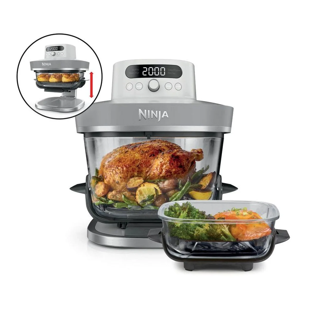 NINJA CRISPi PRO XL Heißluftfritteuse, 5,7 L Volumen, 5 Programme