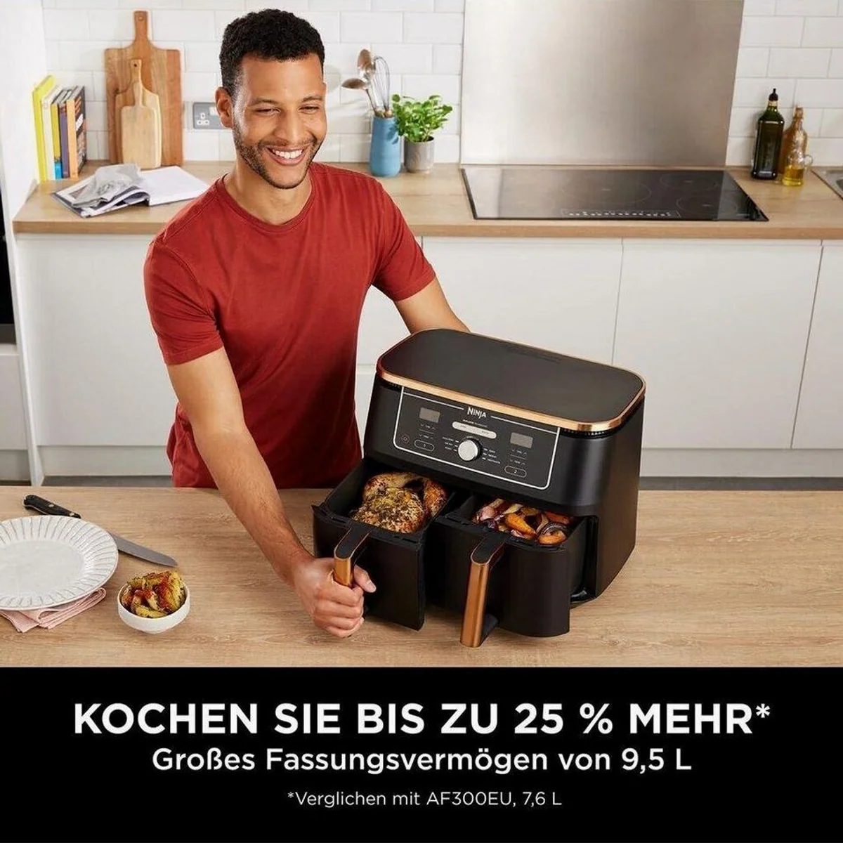 NINJA Heißluftfritteuse MAX Dual Zone, 6-in-1, 9,5 Liter, schnelle Zubereitung 5