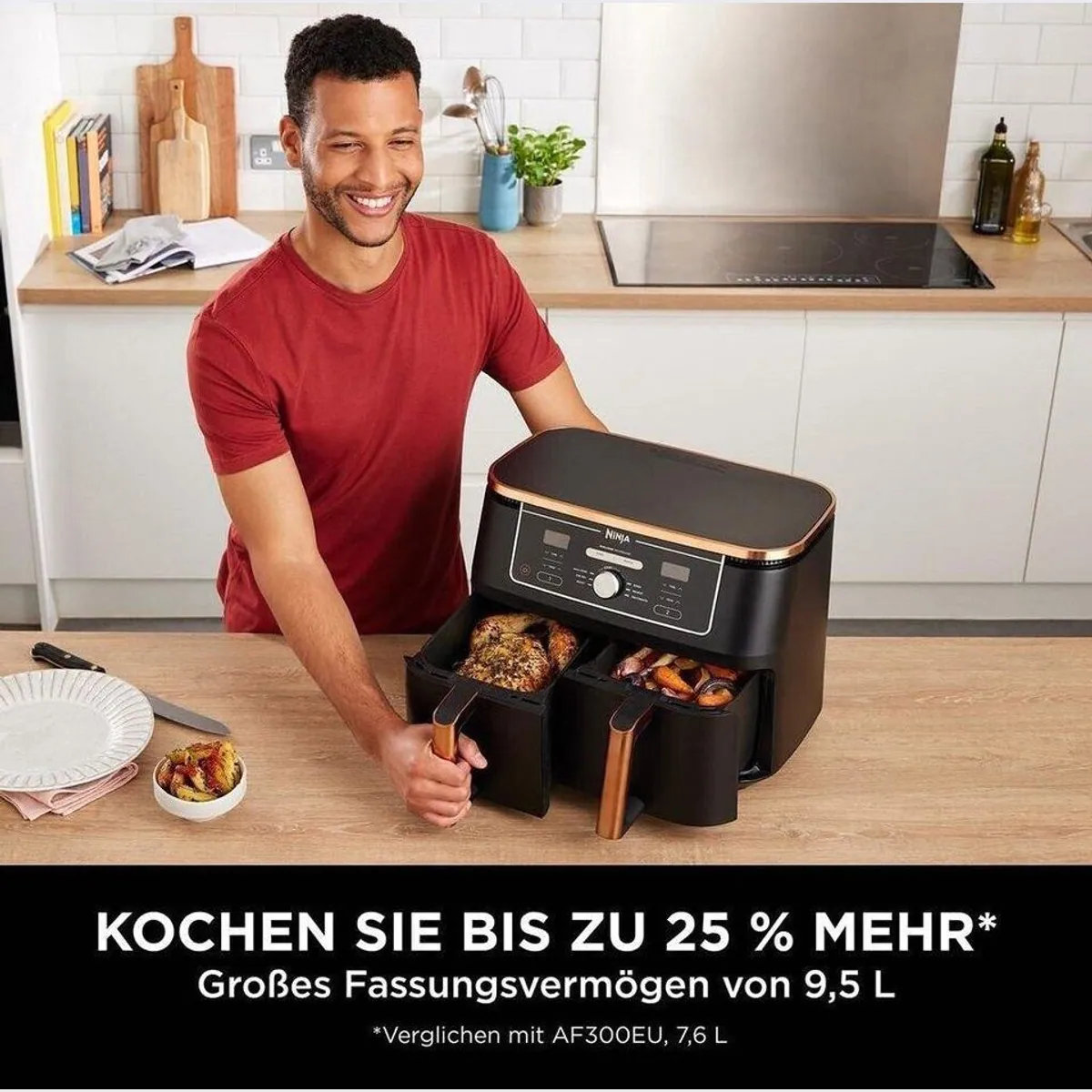 NINJA Foodi MAX Dual Zone Heißluftfritteuse, vielseitig, große Kapazität, schnelle Zubereitung 5