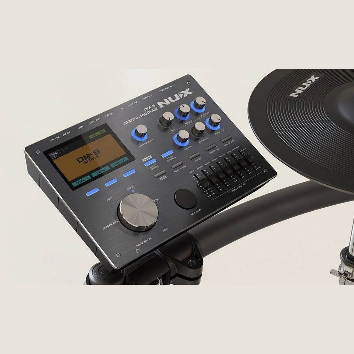 Nux DM-8 E-Drum Set, authentisches Spielgefühl, umfassendes Zubehör, vielseitige Funktionen 3