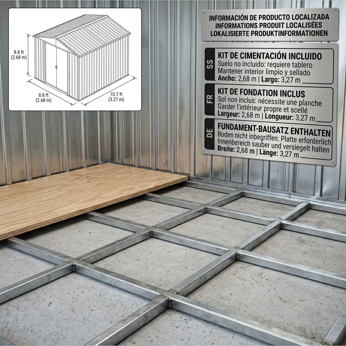 Outsunny Gerätehaus Dunkelgrün, robuster Stahl, Schiebetüren für einfachen Zugang 4