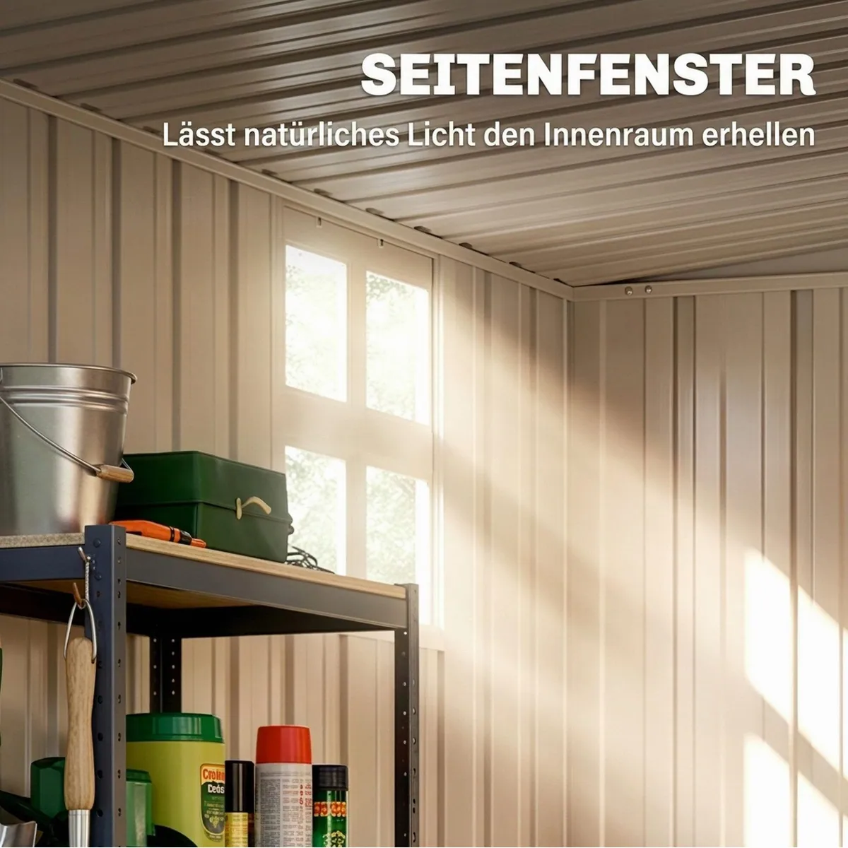 Outsunny Gartengerätehaus Metall, wetterfest, abschließbare Tür 3