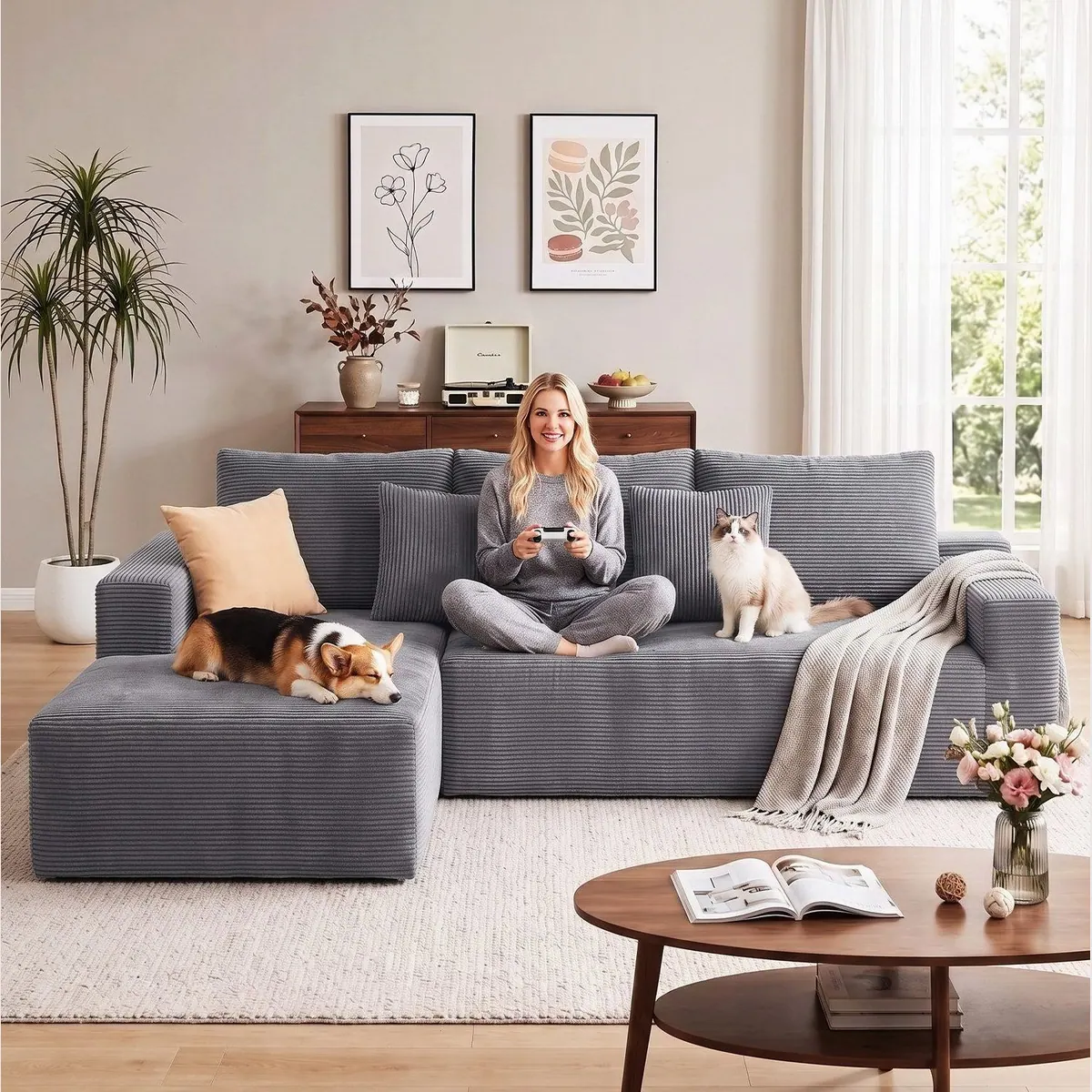 oyajia modulares Ecksofa, hoher Sitzkomfort, kein Zusammenbau erforderlich 3