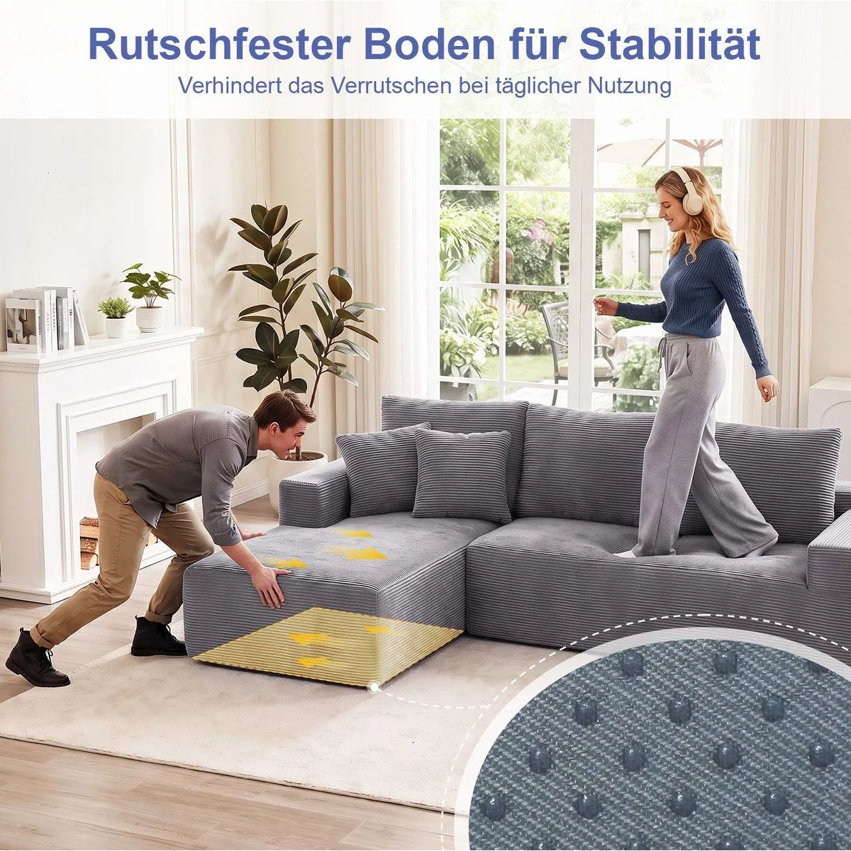 oyajia modulares Ecksofa, hoher Sitzkomfort, kein Zusammenbau erforderlich 5