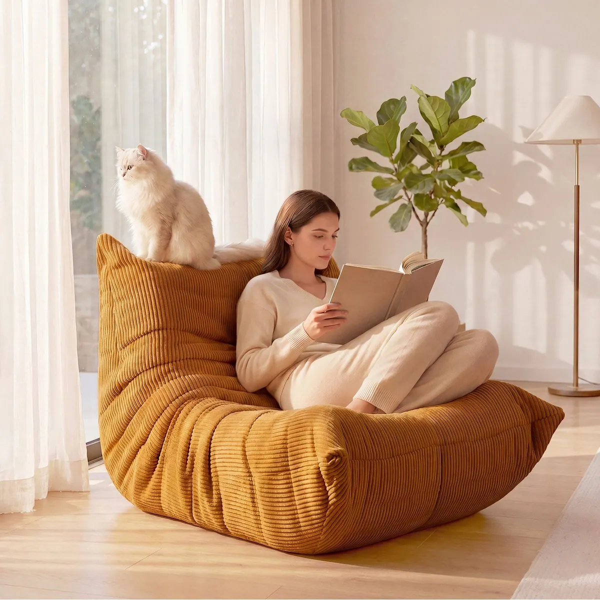 oyajia Sitzsack Relaxsessel, ergonomisch, bequem, modern — ideal für Wohnzimmer & Schlafzimmer 2