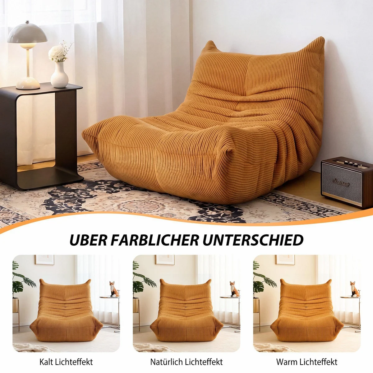 oyajia Sitzsack Relaxsessel, ergonomisch, bequem, modern — ideal für Wohnzimmer & Schlafzimmer 4