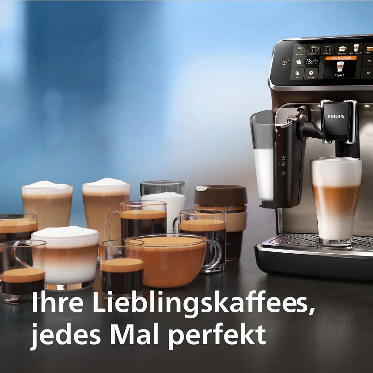 Philips EP5447/90 5400 Series Kaffeevollautomat, 12 Kaffeespezialitäten, LatteGo Milchsystem 5