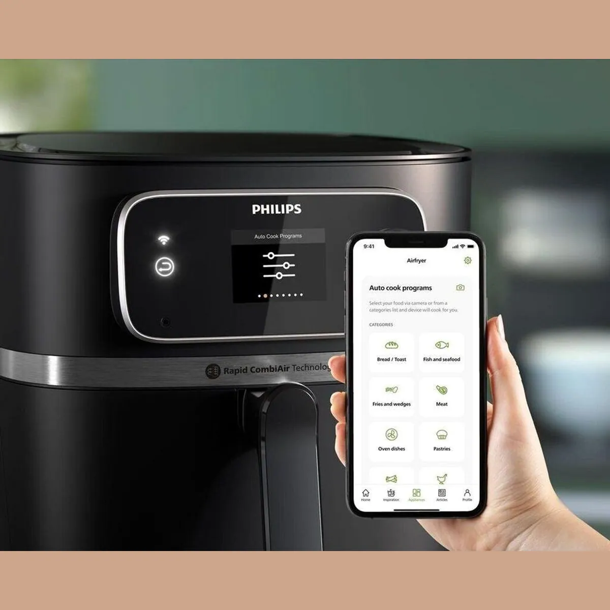 Philips Heißluftfritteuse Airfryer XXL Connected HD9880/90, 2200 W, 8,3 l Fassungsvermögen, NutriU App 2