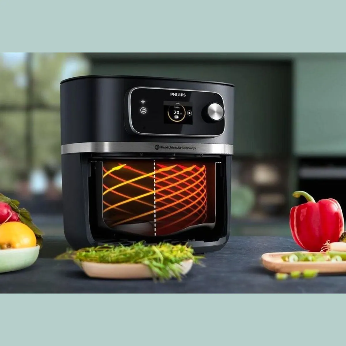 Philips Heißluftfritteuse Airfryer XXL Connected HD9880/90, 2200 W, 8,3 l Fassungsvermögen, NutriU App 3