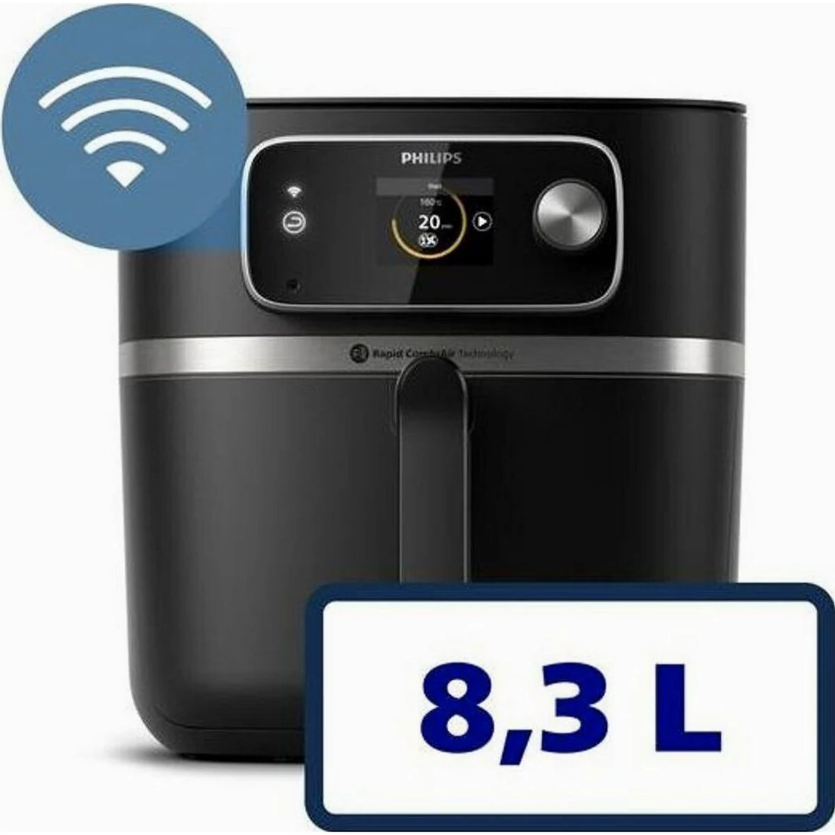 Philips Heißluftfritteuse Airfryer XXL Connected HD9880/90, 2200 W, 8,3 l Fassungsvermögen, NutriU App 5