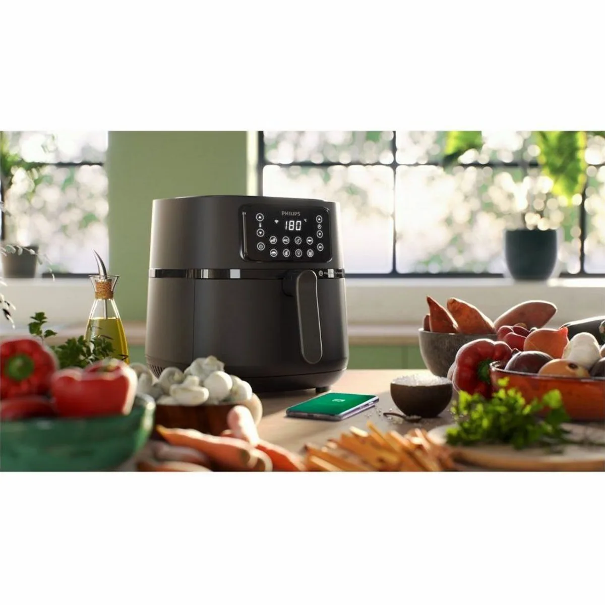 Philips Heißluftfritteuse HD9285/93, 2000 W, 7,2 l Kapazität, 16 Kochfunktionen 2