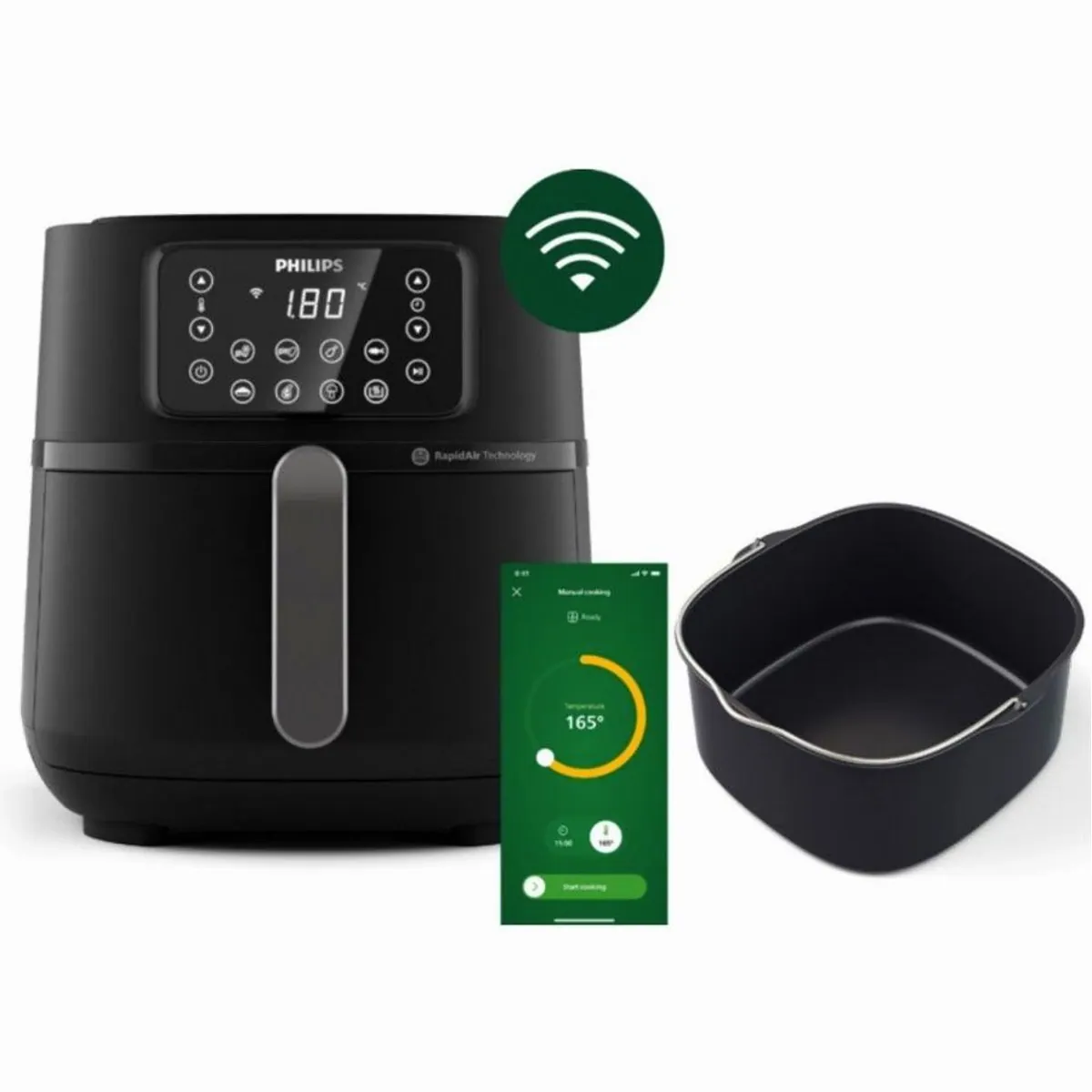 Philips Heißluftfritteuse HD9285/93, 2000 W, 7,2 l Kapazität, 16 Kochfunktionen 4