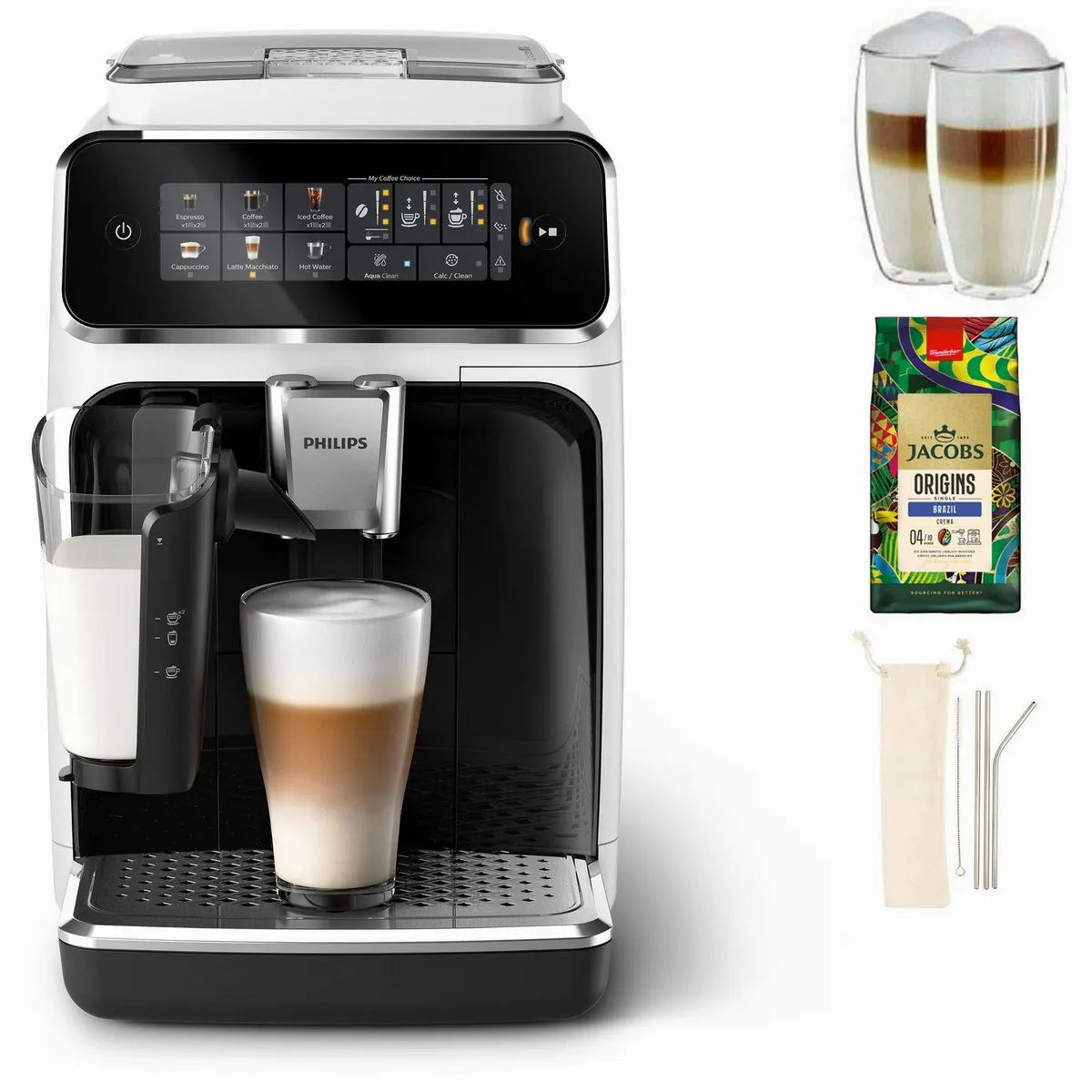 Philips Kaffeevollautomat EP3343/50, 6 Getränkevielfalt, LatteGo-Milchsystem, geräuscharme Technologie