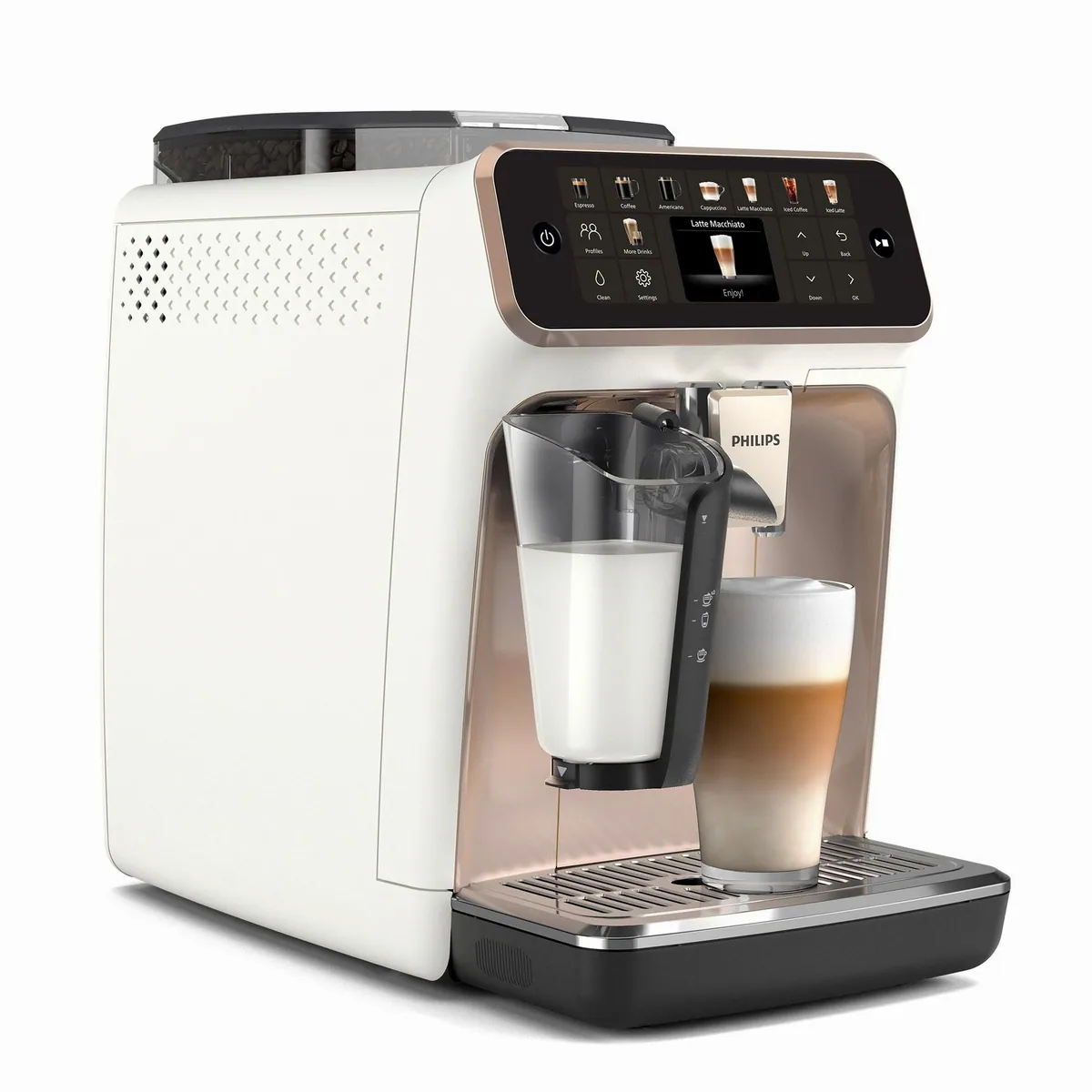 Philips EP5543/80 Kaffeevollautomat, 20 Kaffeespezialitäten, LatteGo-Milchsystem, SilentBrew Technologie 2