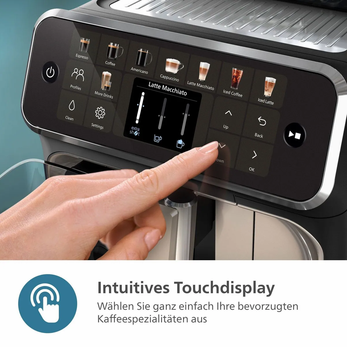 Philips Kaffeevollautomat EP5547/90, 20 Kaffeespezialitäten, LatteGo-Milchsystem, SilentBrew Technologie 5