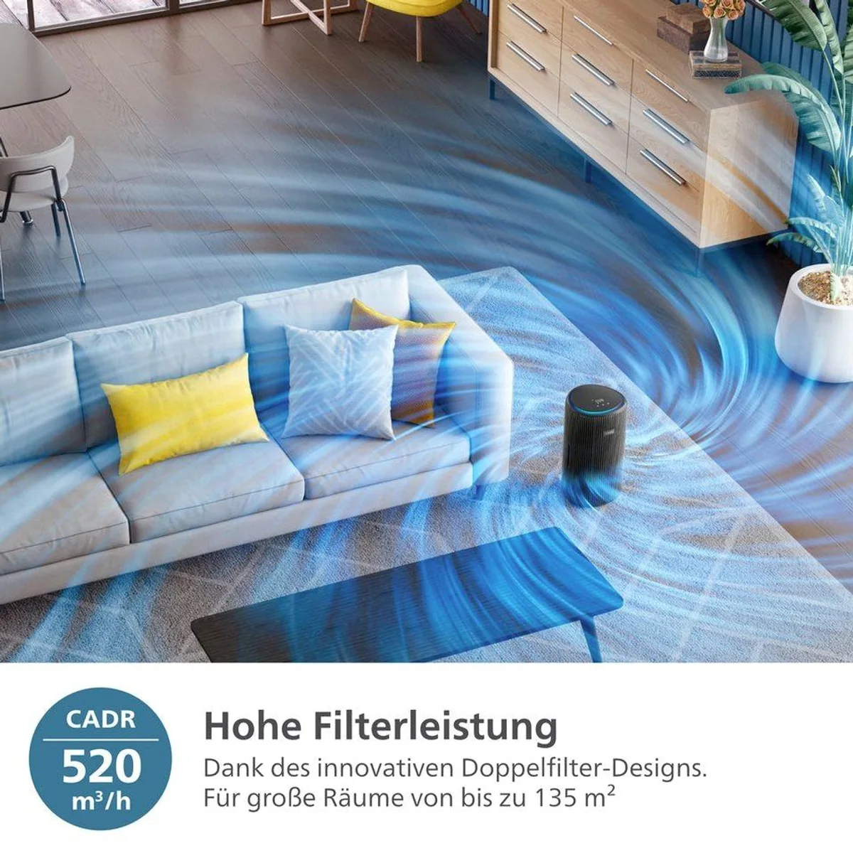 Philips PureProtect 3200 Series Luftreiniger, CADR 520 m³/h, 3-Schichten-HEPA, leise 2
