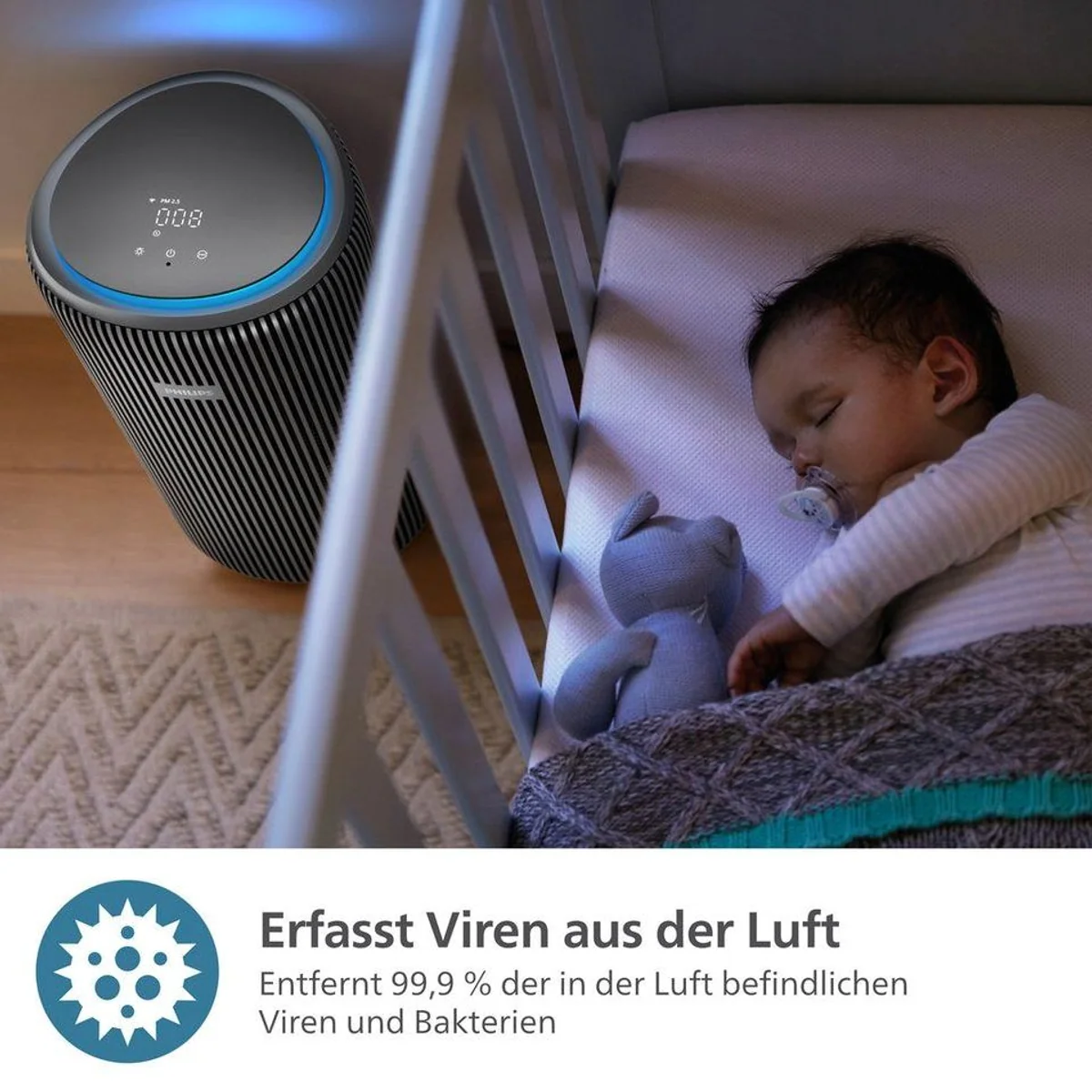 Philips PureProtect 3200 Series Luftreiniger, CADR 520 m³/h, 3-Schichten-HEPA, leise 5