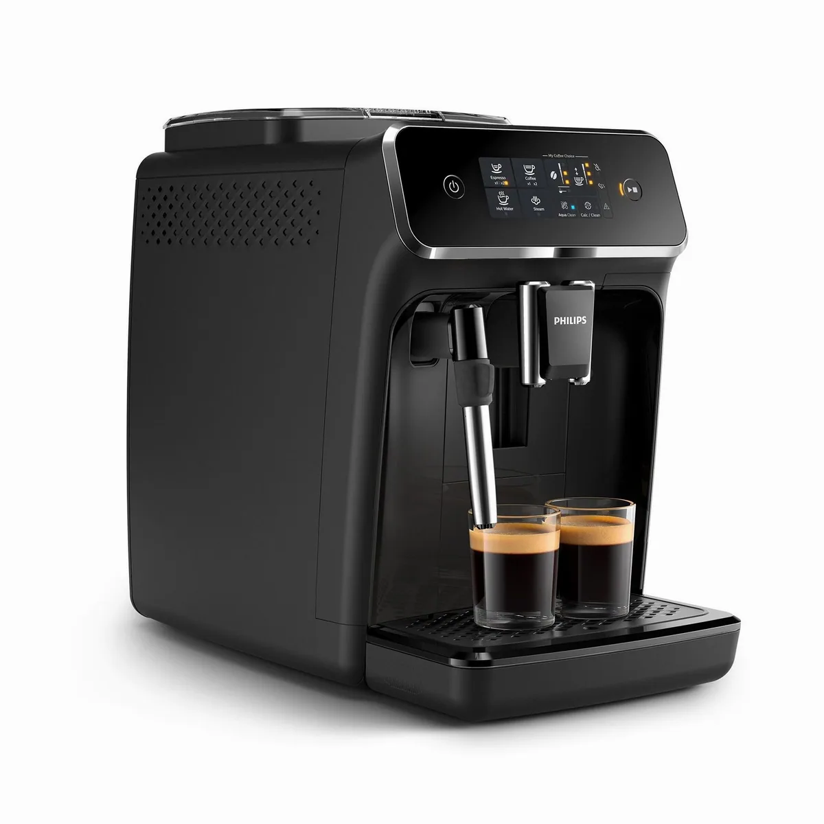 Philips Kaffeevollautomat EP2225/10, 2 Kaffeespezialitäten, anpassbare Aromastärke, Panarello Milchschäumer