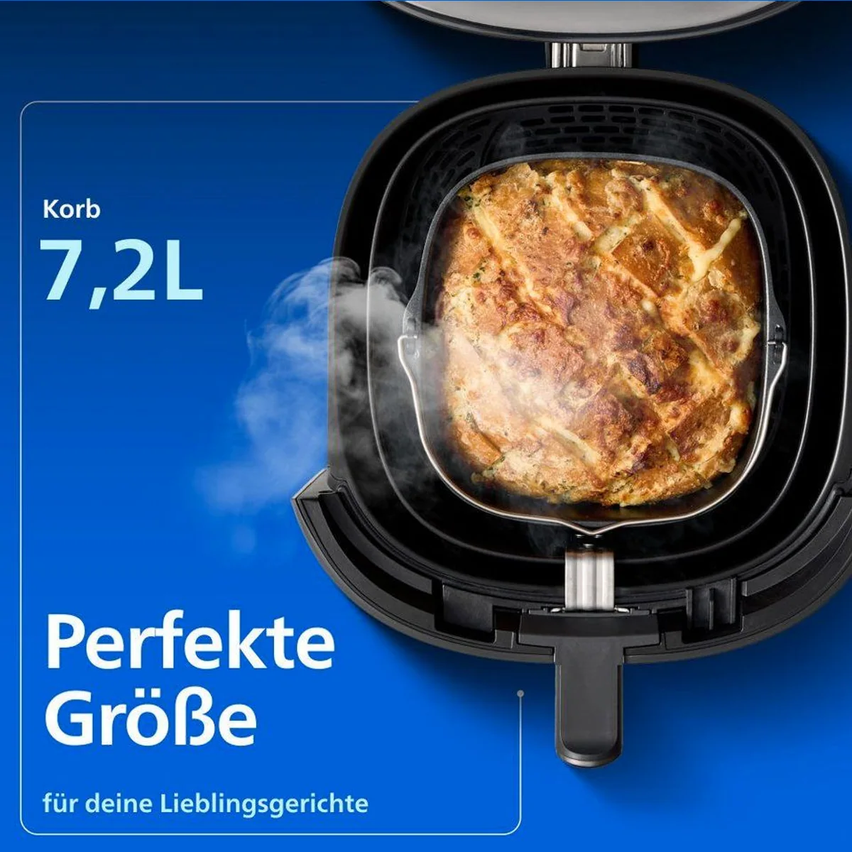 Philips Heißluftfritteuse NA547/07, 7,2L Kapazität, Dampfgarfunktion, RapidAir Plus Technologie 3