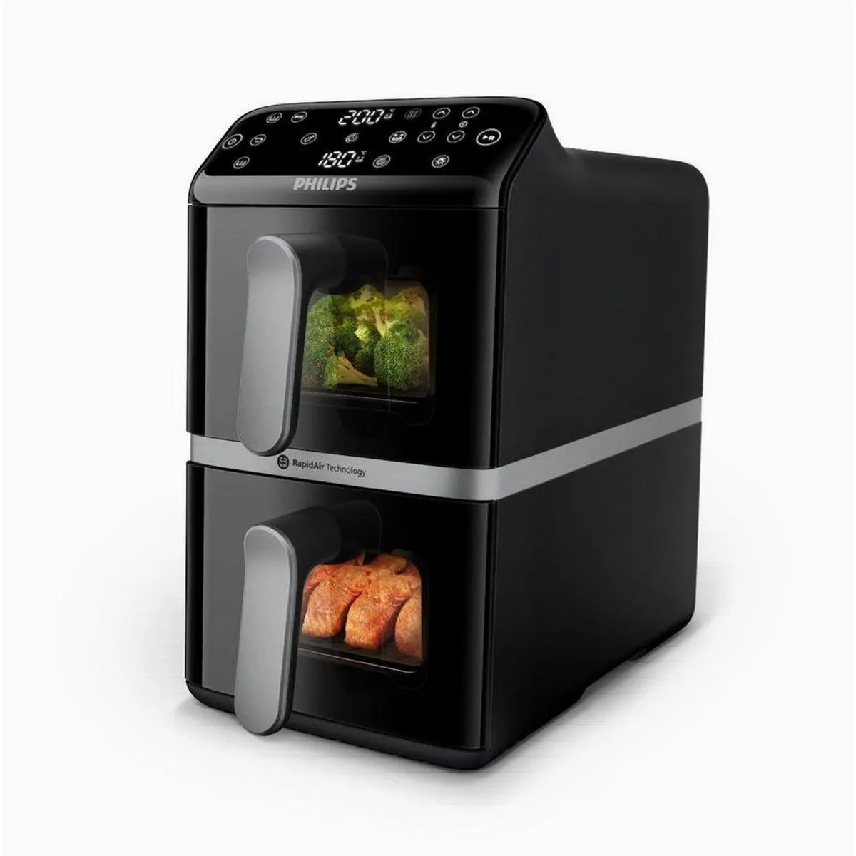 Philips NA461/00 Heißluftfritteuse, 10 l Fassungsvermögen, Dual-Körbe, digitales Display
