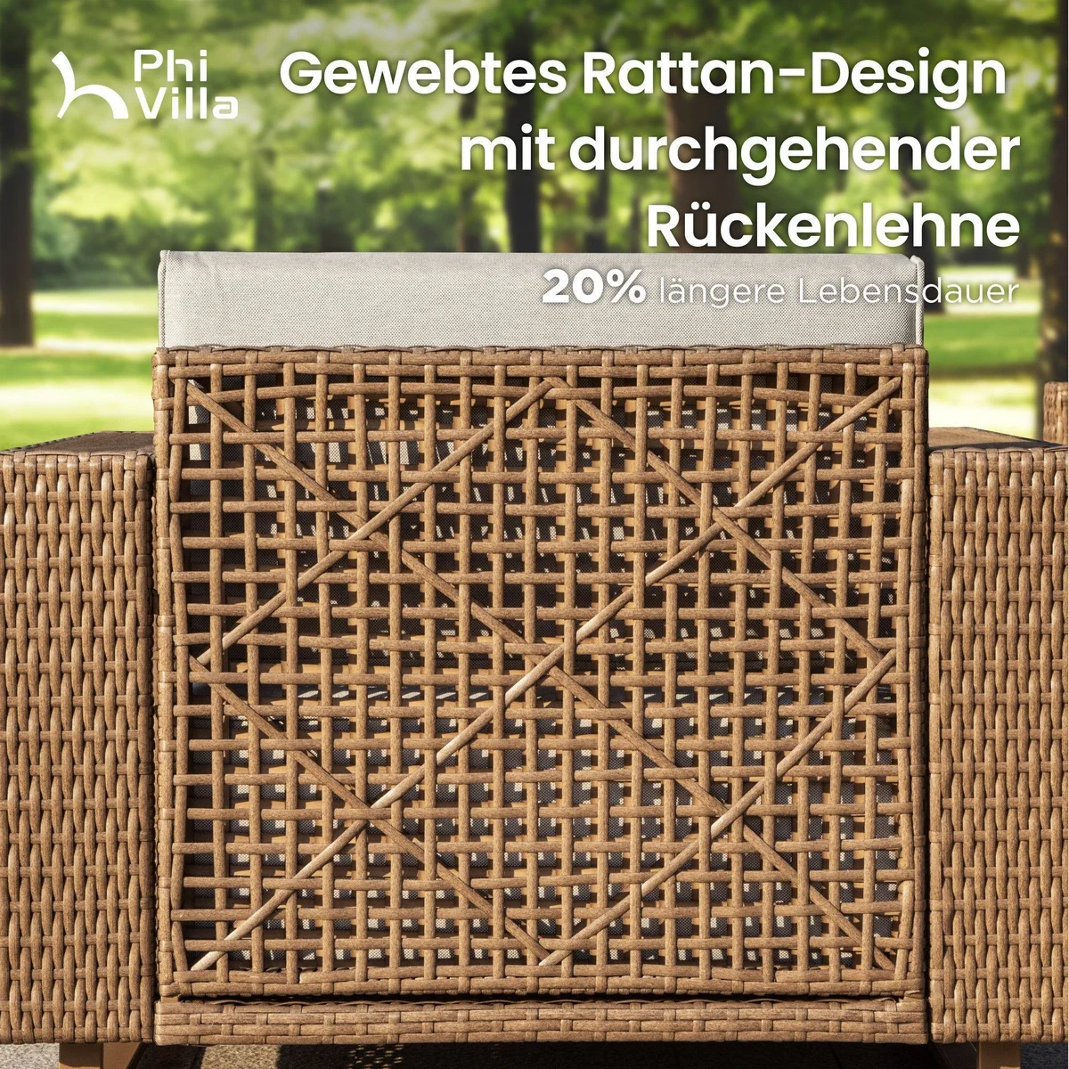 PHI VILLA Gartenlounge-Set, wetterbeständig, ergonomisch, modulare Anpassung 2
