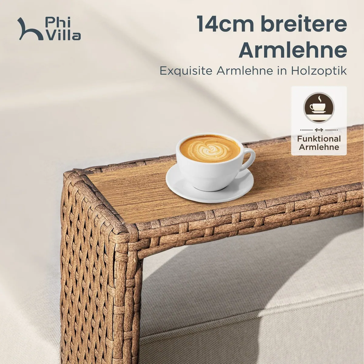 PHI VILLA Gartenlounge-Set, wetterbeständig, ergonomisch, modulare Anpassung 3