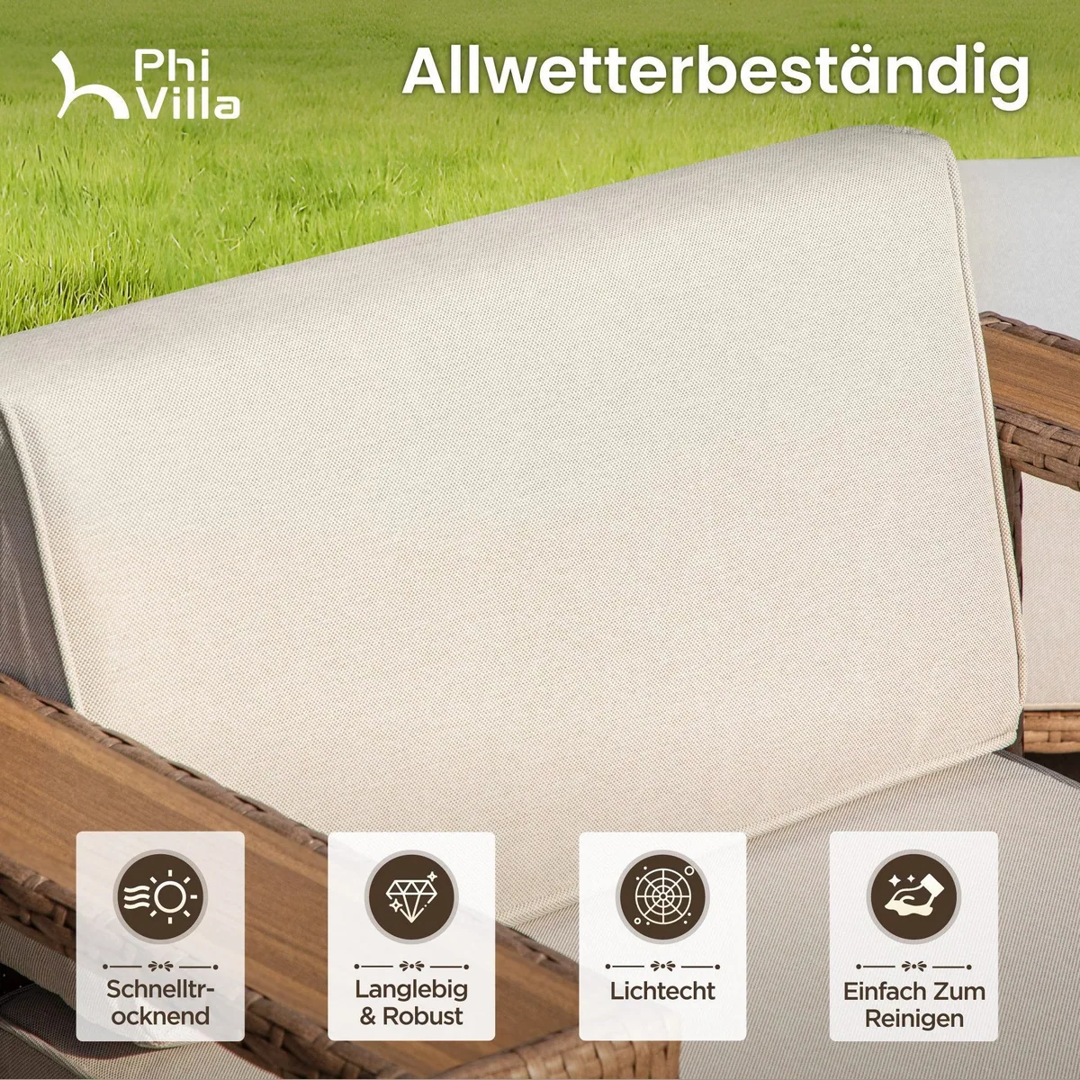 PHI VILLA Gartenlounge-Set, wetterbeständig, ergonomisch, modulare Anpassung 4