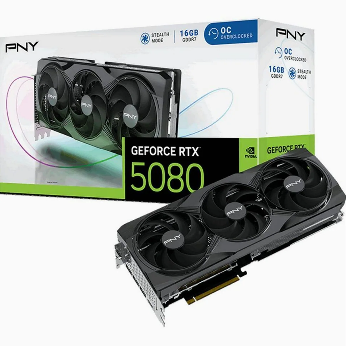 PNY GeForce RTX 5080 OC, High-End Grafikkarte, DLSS 5, 16 GB GDDR7