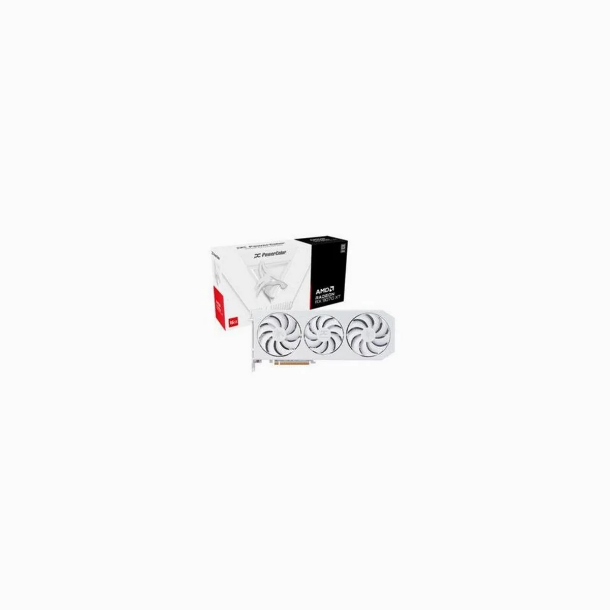 PowerColor Radeon RX 9070 XT Spectral White Grafikkarte, hohe Leistung, modernes Design, effiziente Kühlung