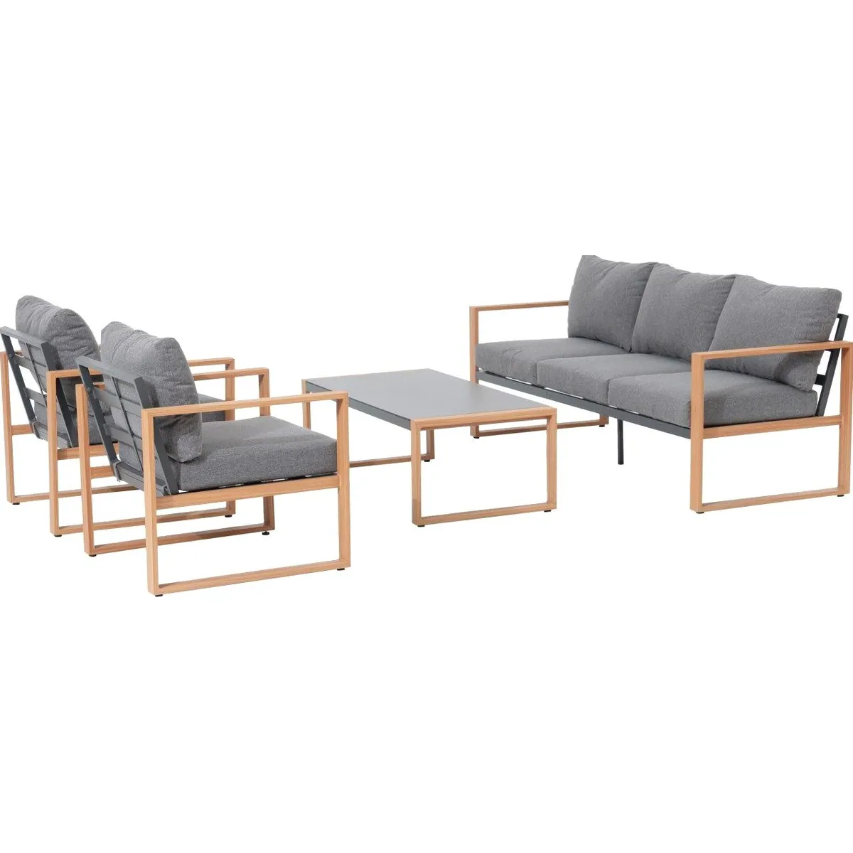 Primaster Gartenmöbel-Set Marbella, Aluminium in Holzoptik, witterungsbeständig 3