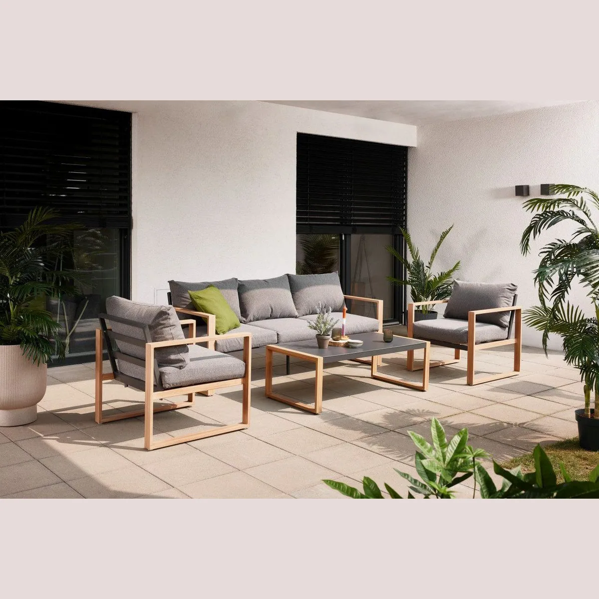 Primaster Gartenmöbel-Set Marbella, Aluminium in Holzoptik, witterungsbeständig 4
